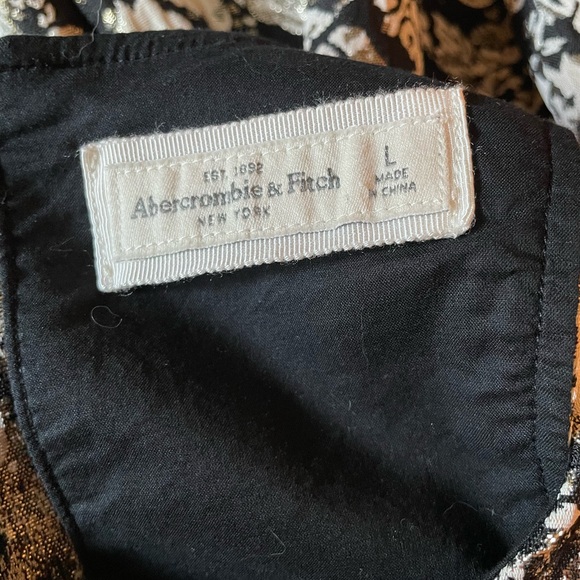 Abercrombie & Fitch Black and Cream Floral Dress - Picture 4 of 5